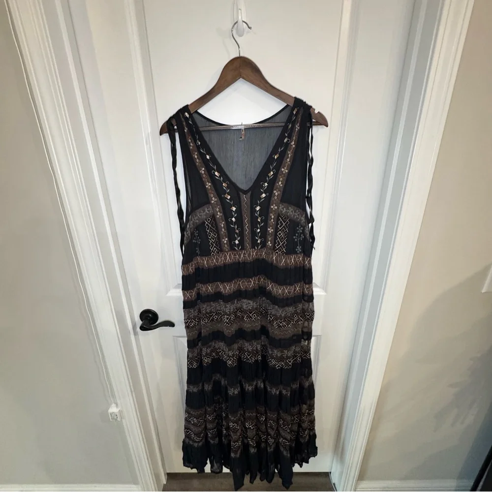 Free People Lacey Lady Maxi Dress in Black